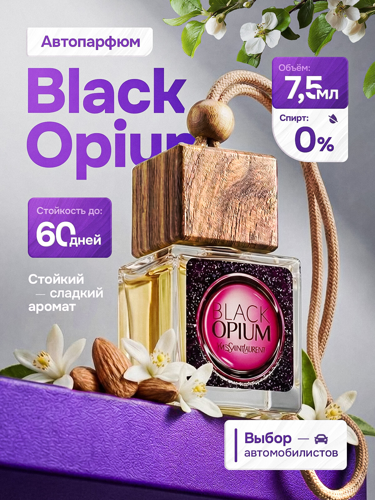 Ароматизатор для автомобиля - Автопарфюм BlackOpium, Пахучка в машину