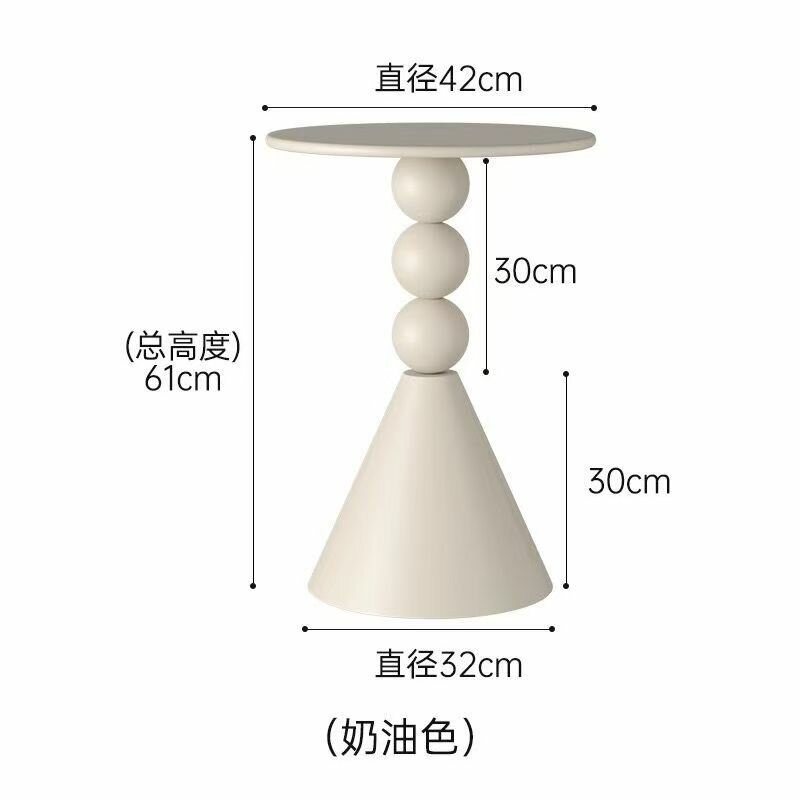 Журнальный столик Demko Home, металл, круглый, 40 см x 40 см, бежевый