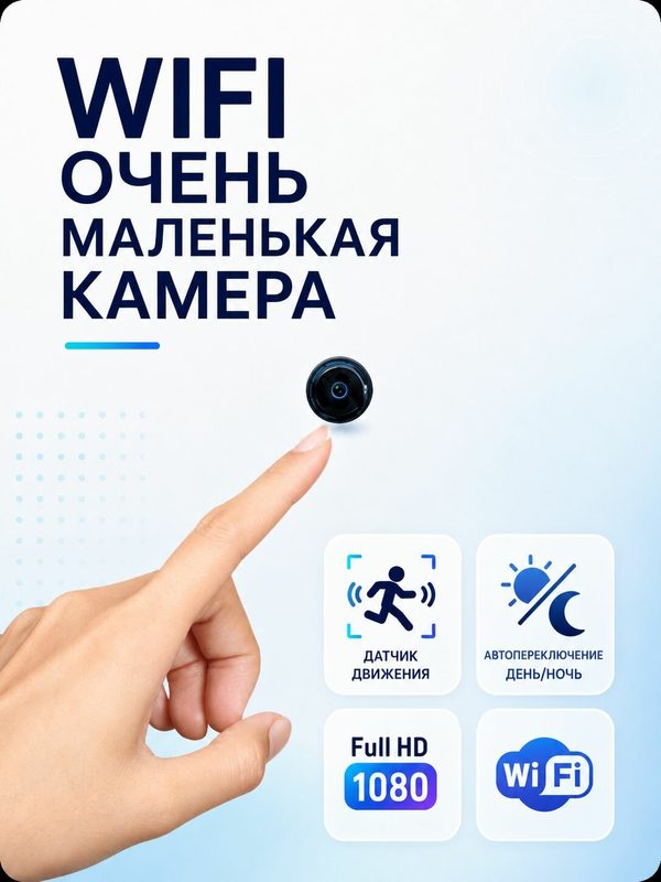 Мини Wi-Fi камера онлайн просмотр, ночная съемка