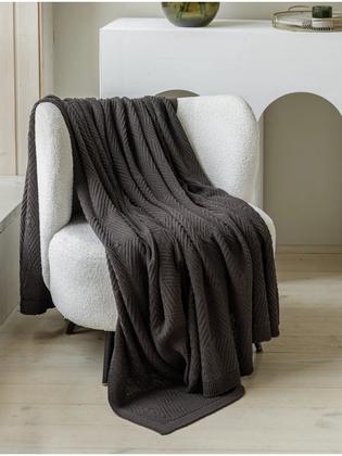 Плед DECADE Home, хлопок, вязанный, 2 спальный, 180 см x 220 см, для уюта