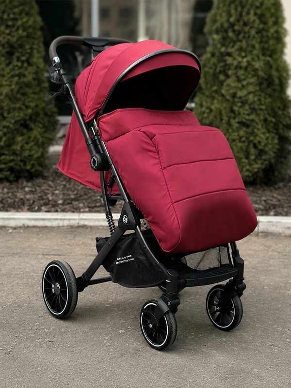 Прогулочная коляска BREND LUXMOM ORIGINAL 525, до 3х лет, перекидная ручка, цвет бордовый