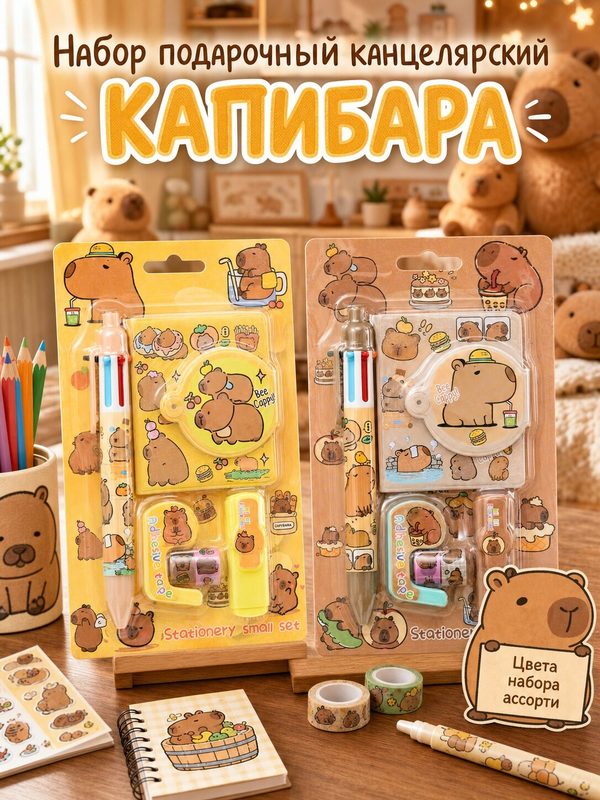 Набор подарочный канцелярский детский "Капибара"