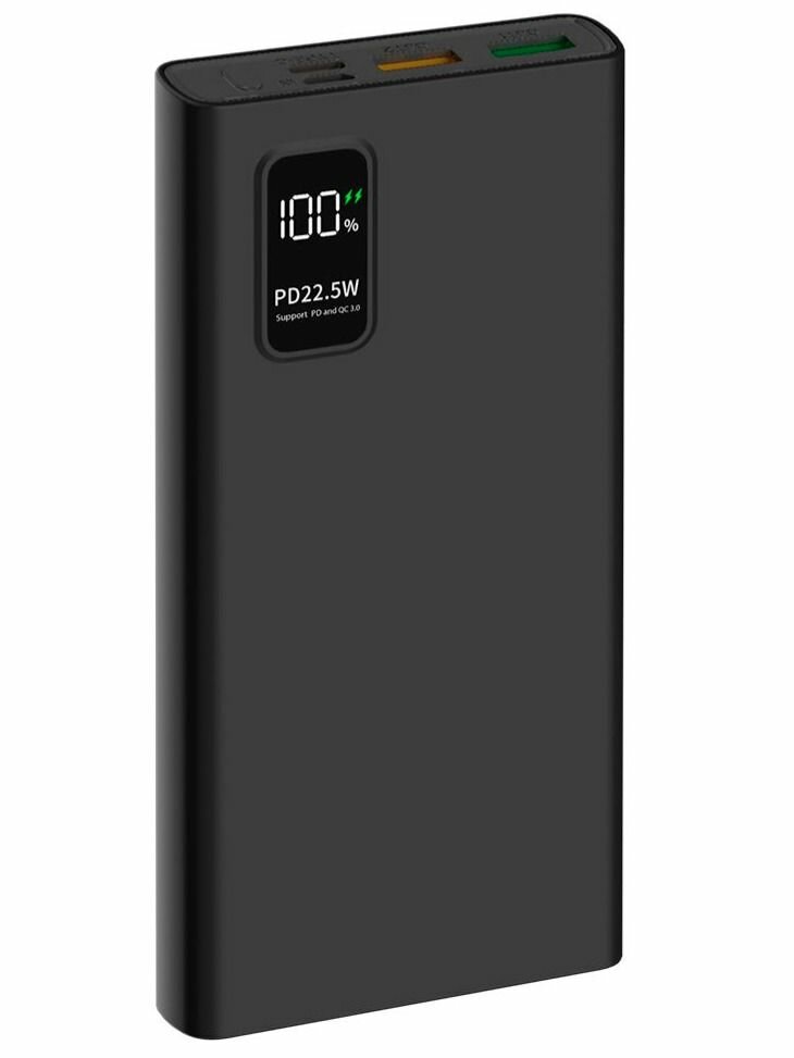 PERO PB05 Внешний аккумулятор 10000 мАч, 22.5 Вт, Быстрая зарядка PD, черный