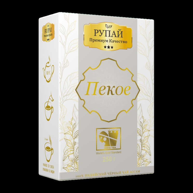 Чай RUPAI PEKOE, чёрный, листовой, индийский байховый, 250 г