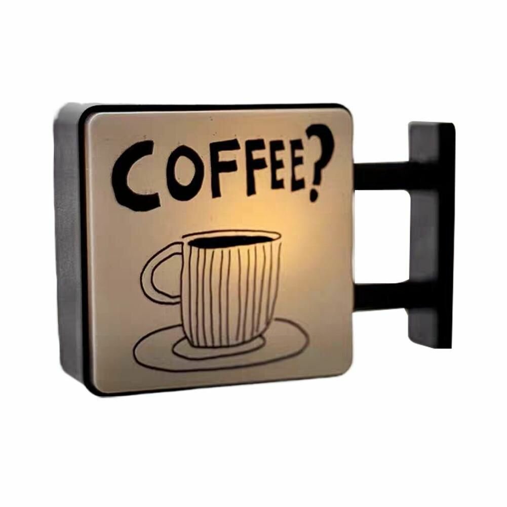 Наклейки на холодильник, светящиеся световые вывески cat coffee 1 шт