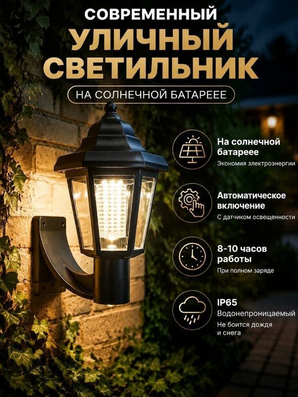 Садовый настенный светильник солнечный садовый светильник ретро уличный фонарь