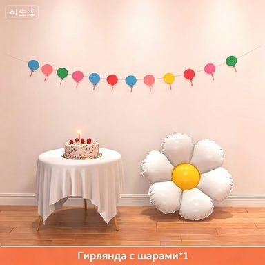 Гирлянда‑гирлянда с шариками 3 м, праздничный декор