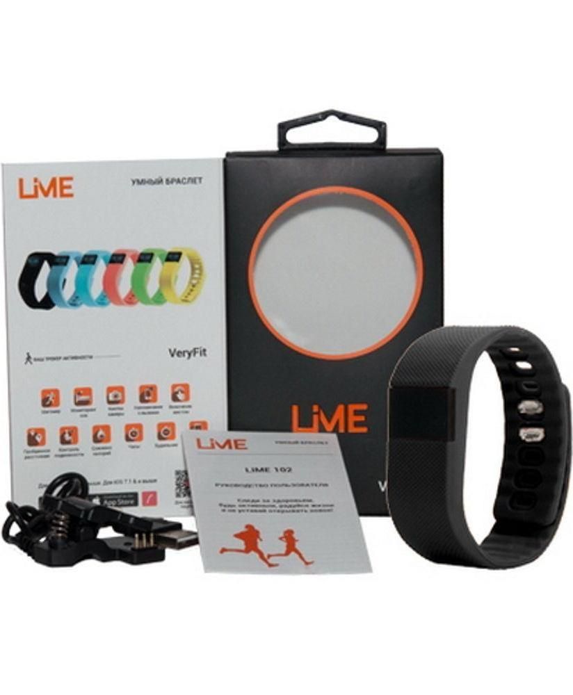 Фитнес-браслет Lime 102 black Шагомер, Подсчет калорий, Часы, Будильник, Черный ремешок