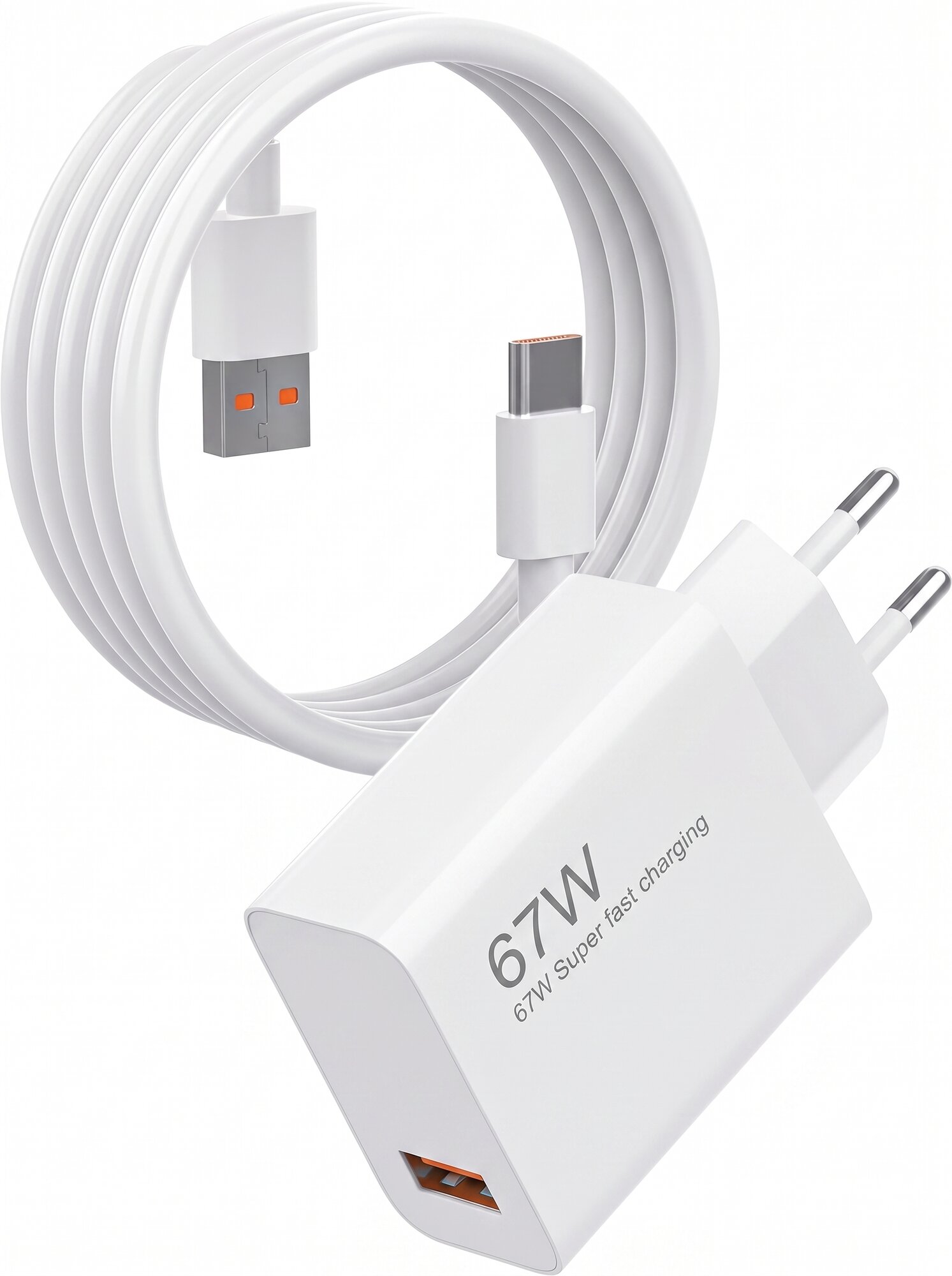 Зарядное устройство для Xiaomi, Redmi / Быстрая зарядка 67W + Кабель USB Type-C