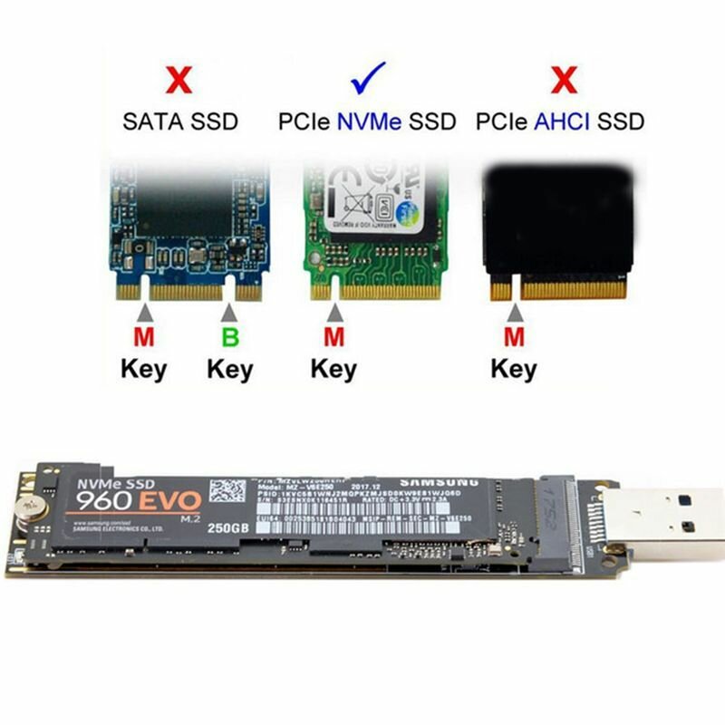 USB-адаптер NVME M.2 NVME SSD-адаптер USB 3.1 10 Гбит/с USB3.1 Gen 2 для M2 NVMe переходник M.2