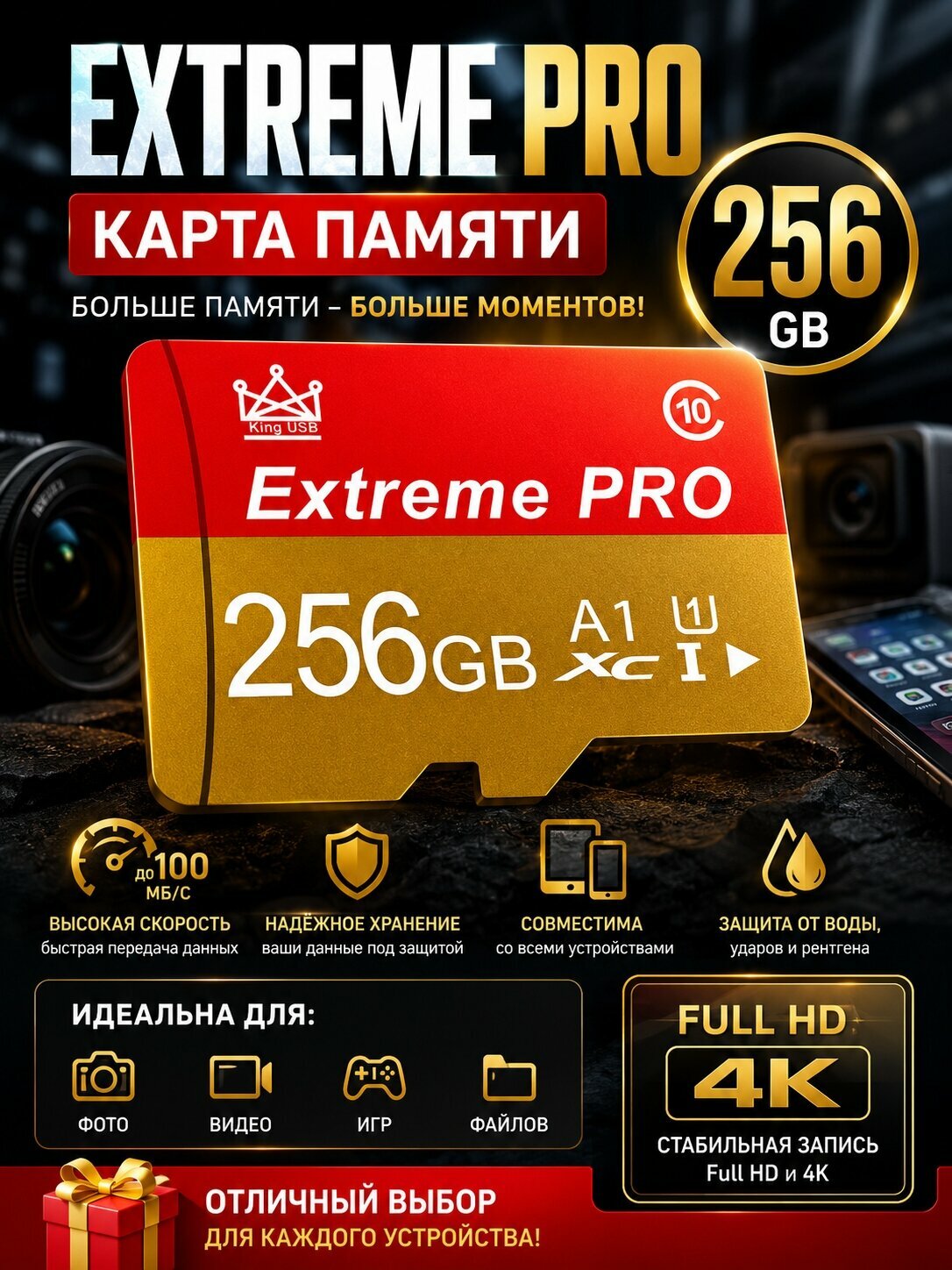 Карта памяти SD Extreme PRO 256 гб