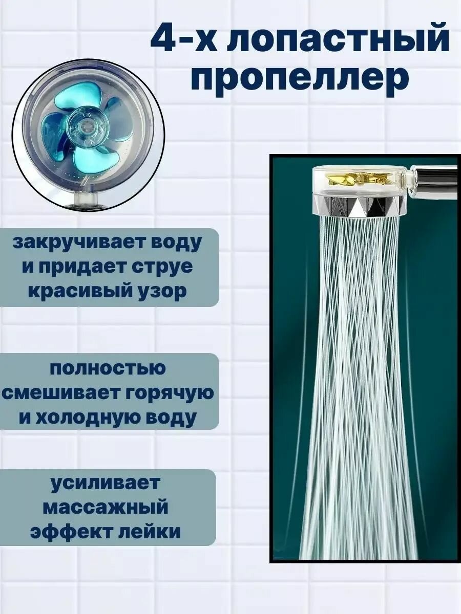 Лейка для душа с вентилятором и фильтром экономичная