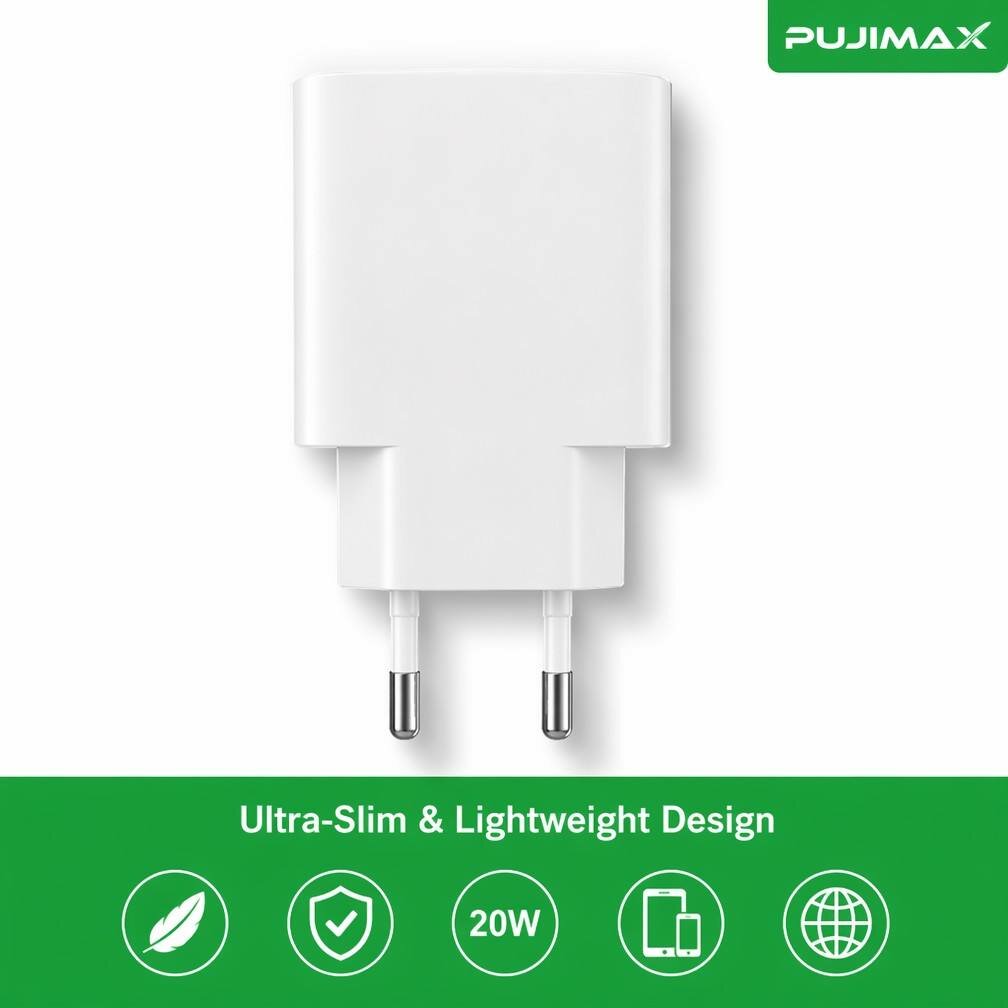 Однопортовое USB-зарядное устройство для путешествий, зарядное устройство мощностью 20 Вт, адаптер питания.
