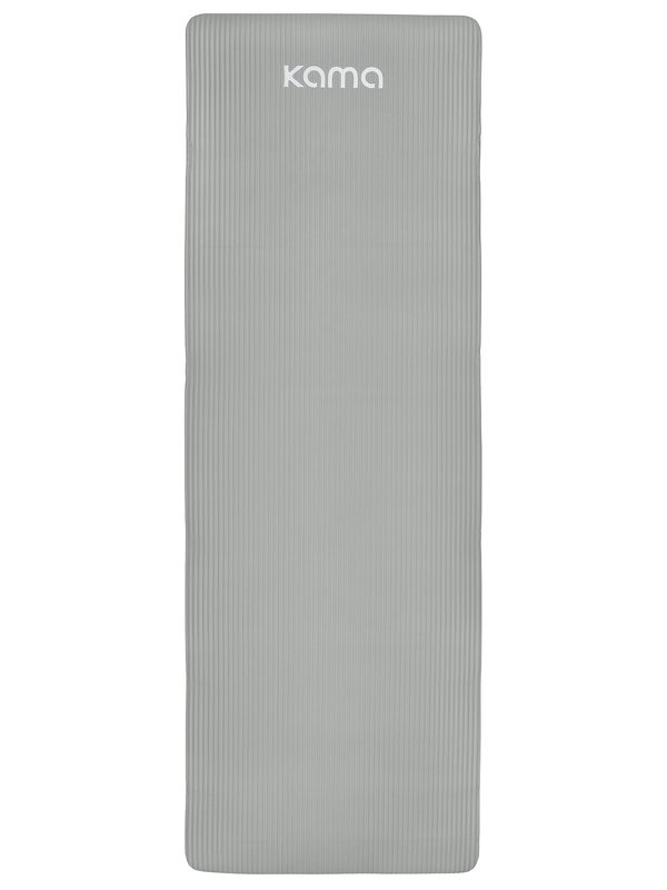 Коврик спортивный для фитнеса из NBR (НБР) толстый, 183х61х1 см, серый, Kama