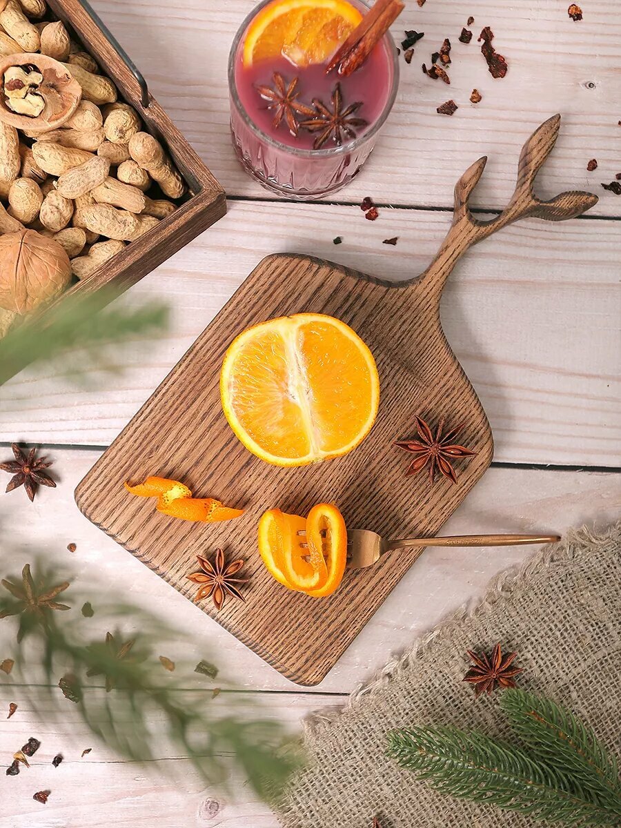 Разделочная доска Top Wooden Crafts, дерево, с ручками, 30x15 см