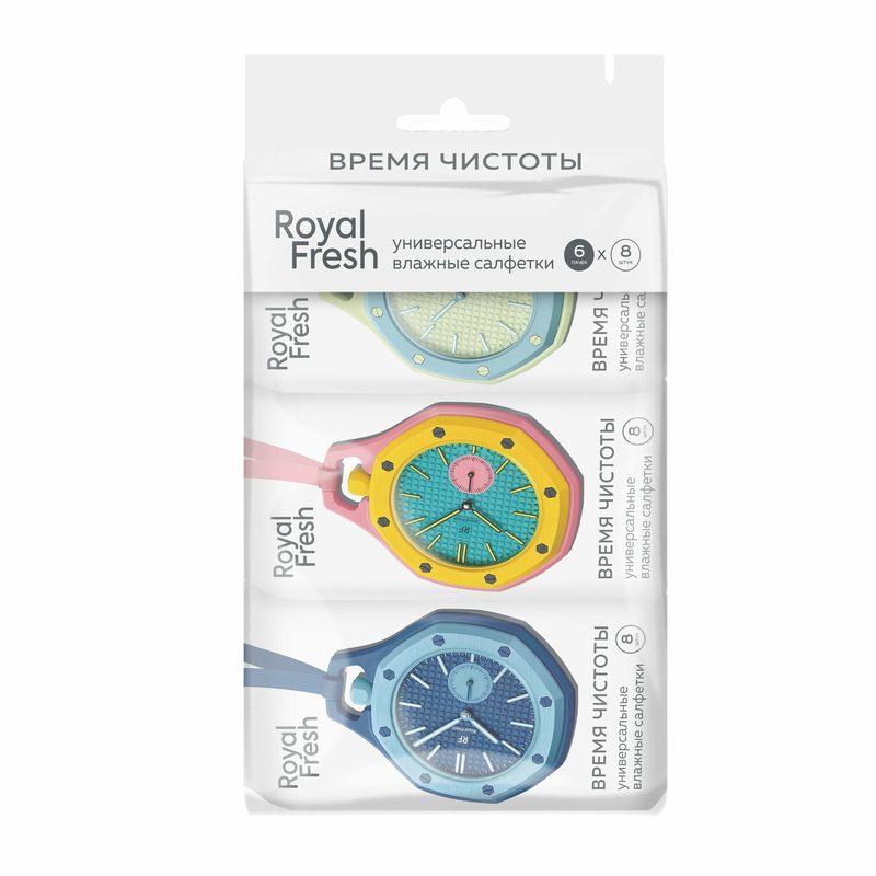 Салфетки влажные мини Royal Fresh , 48 шт (6х8), мини упаковки