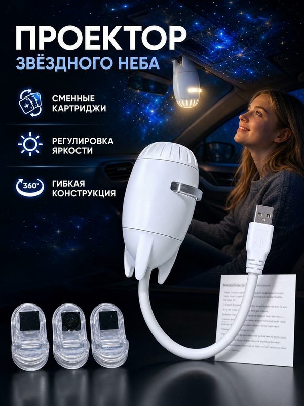 Мини-проектор/ночник средство для улучшения сна в спальне; лампа с мягким светом, имитирующая звездное небо