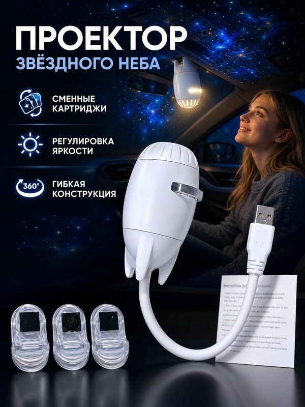 Мини-проектор/ночник средство для улучшения сна в спальне; лампа с мягким светом, имитирующая звездное небо