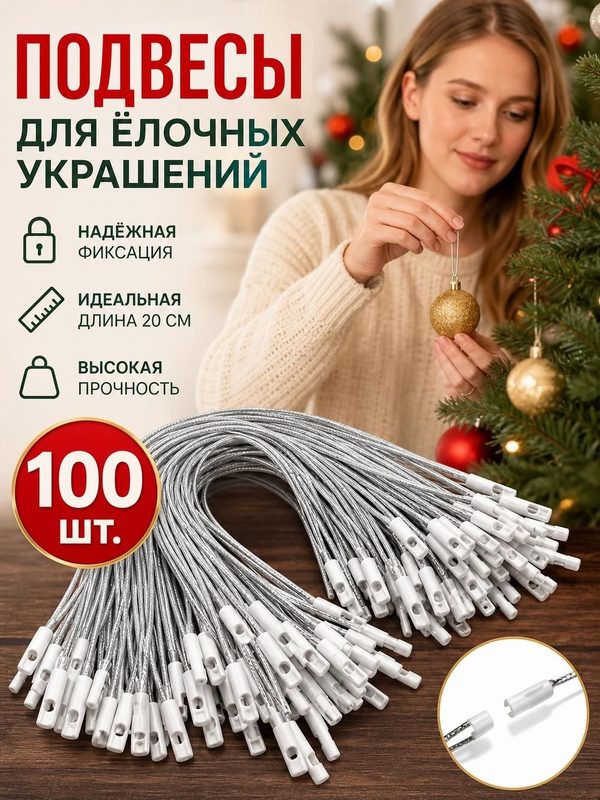 Мишура красная для творчества, полиэстер, 20 см, 100 шт.