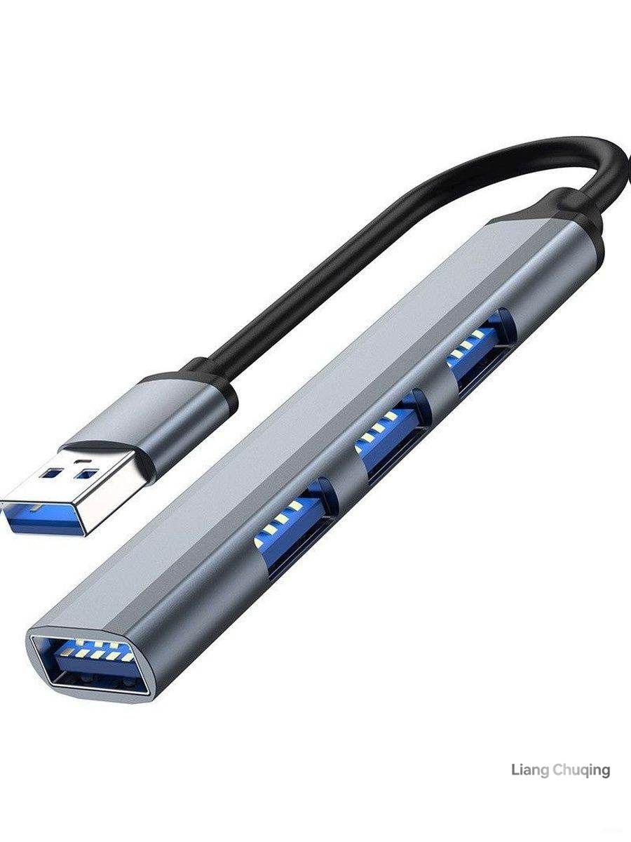 USB 3.0 Hub-концентратор 4 порта, быстрая передача данных, компактный разветвитель для ноутбука, ПК, флешек и периферии
