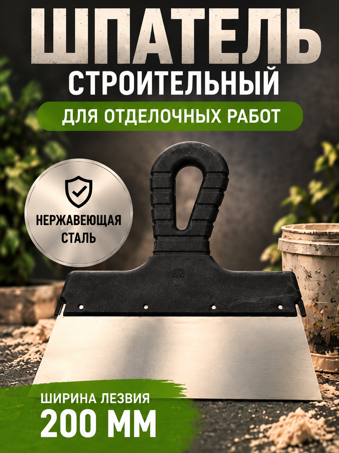 Шпатель широкий для шпаклевки стен