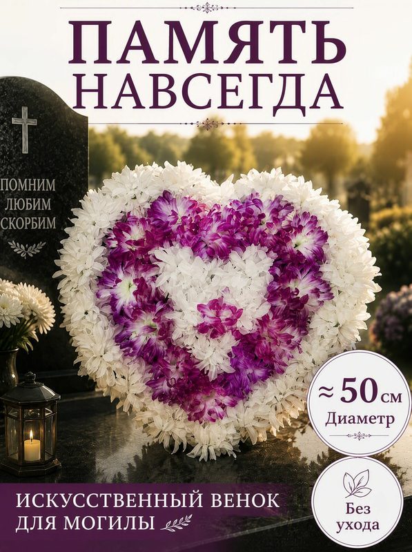 Декоративный венок, искусственный венок, венок лиловый, диаметр 50 см, украшение двери, декор интерьера дома