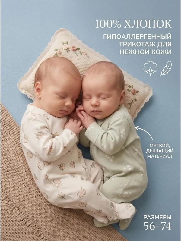 Комбинезон утеплённый Вернисаж размер 68, , зеленый, белый