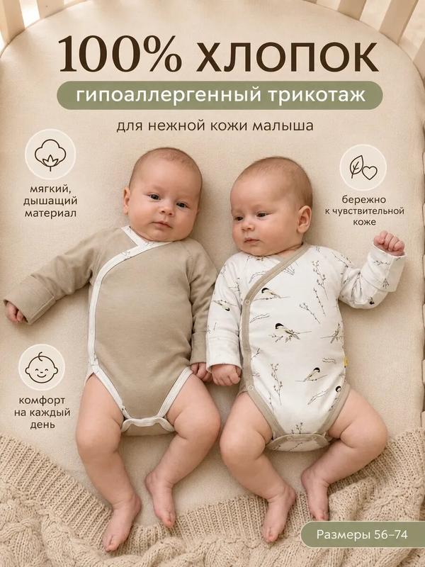 Боди Вернисаж, размер 62, желтый, зеленый, белый