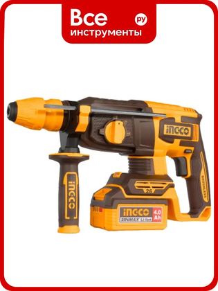 Аккумуляторный бесщеточный перфоратор INGCO INDUSTRIAL (20 В, 2.5 Дж, SDS-Plus, 2х4.0 Ач CRHLI202689