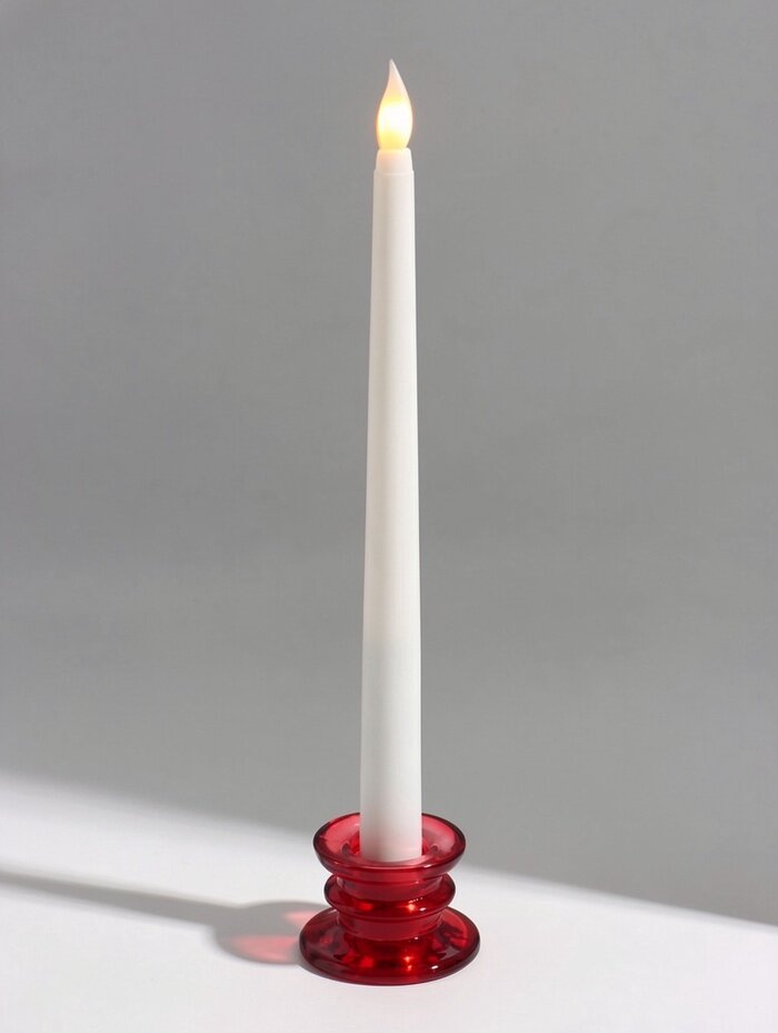 Подсвечник стеклянный «Бен», 5.5×5.5×3.5 см, d=2.2 см