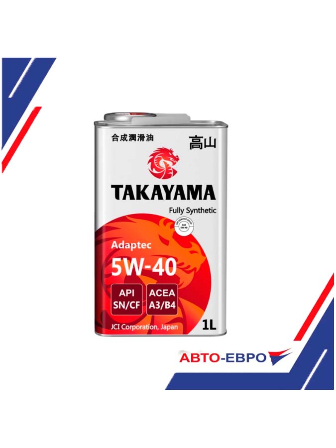 Масло моторное TAKAYAMA 5W40 Adaptec ACEA A3/B4 API SN/CF 1л метал