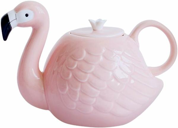 Flamingo Teapot - Роскошный розовый фламинго, Микроволновая и посудомоечная безопасность, Элегантный дизайн для дома/офиса (Розовый)