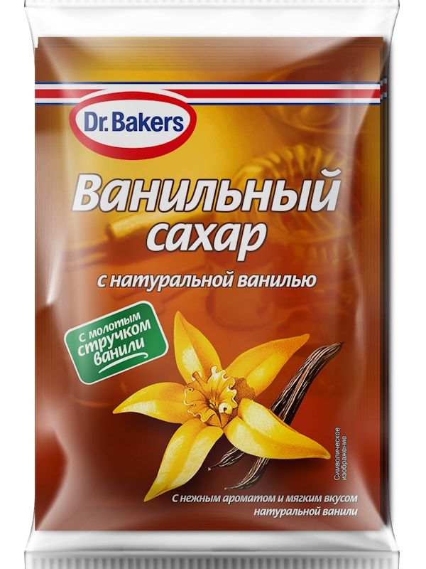 Ванильный сахар с натуральной ванилью, 15г х 4, Dr. Bakers