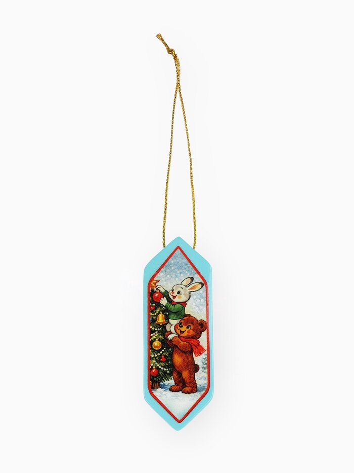 Елочная игуршка в форме конфетки "Праздничное настроение", 7х2,5 см 10988504