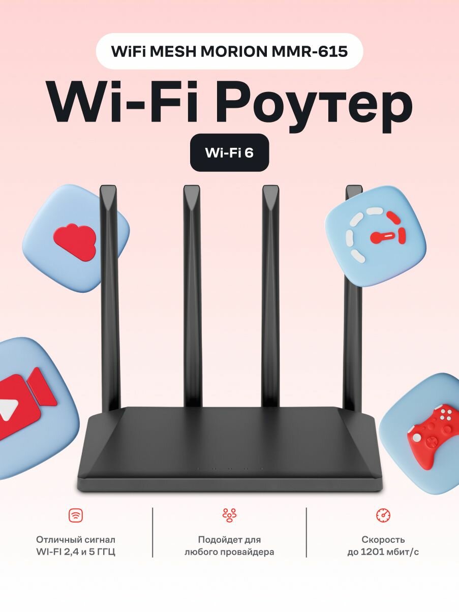 Wi-Fi роутер MORION MMR-615 черный